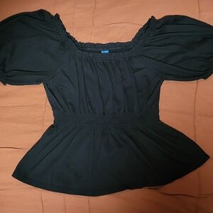 Old Navy Black Puff Sleeve Blouse